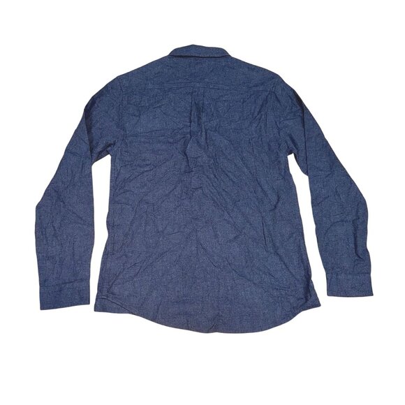 Max N Chester Signature Woven Shirt Men's Medium Navy Blue Button Up Casual - Picture 2 of 5